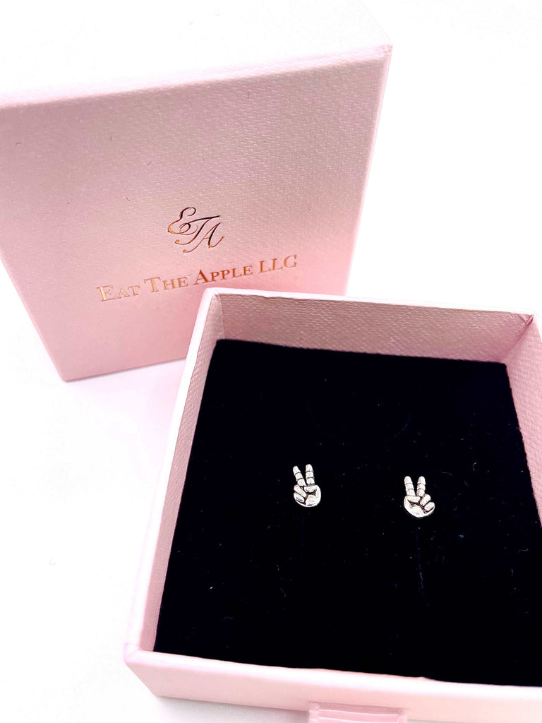 PEACE OUT Sterling Silver Stud Earrings