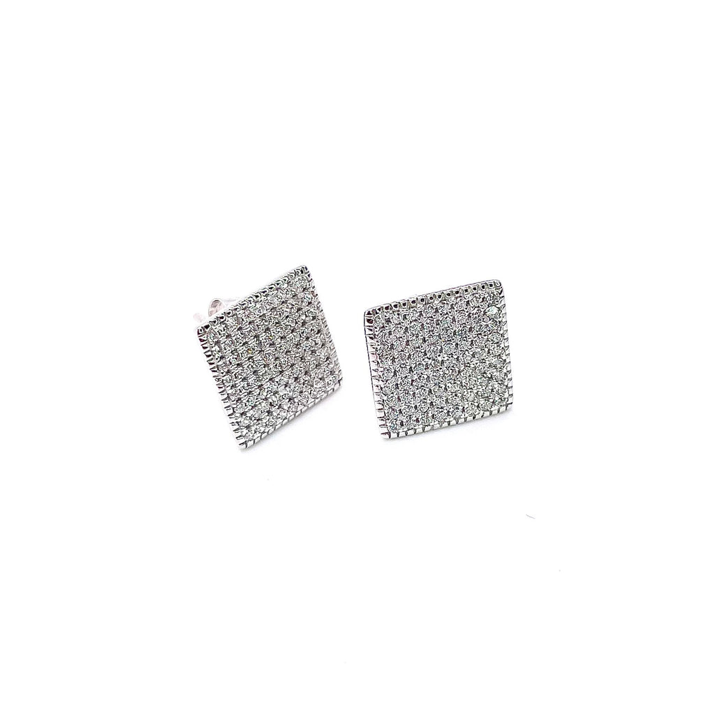 BLING Silver Sparkle Stud Earrings